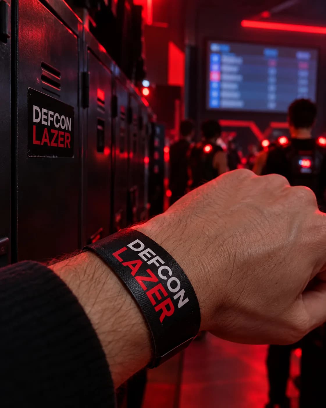 Le nom de marque sur un bracelet d’entrée