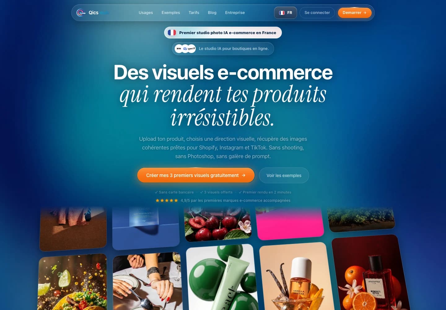 Vitrine réelle du produit